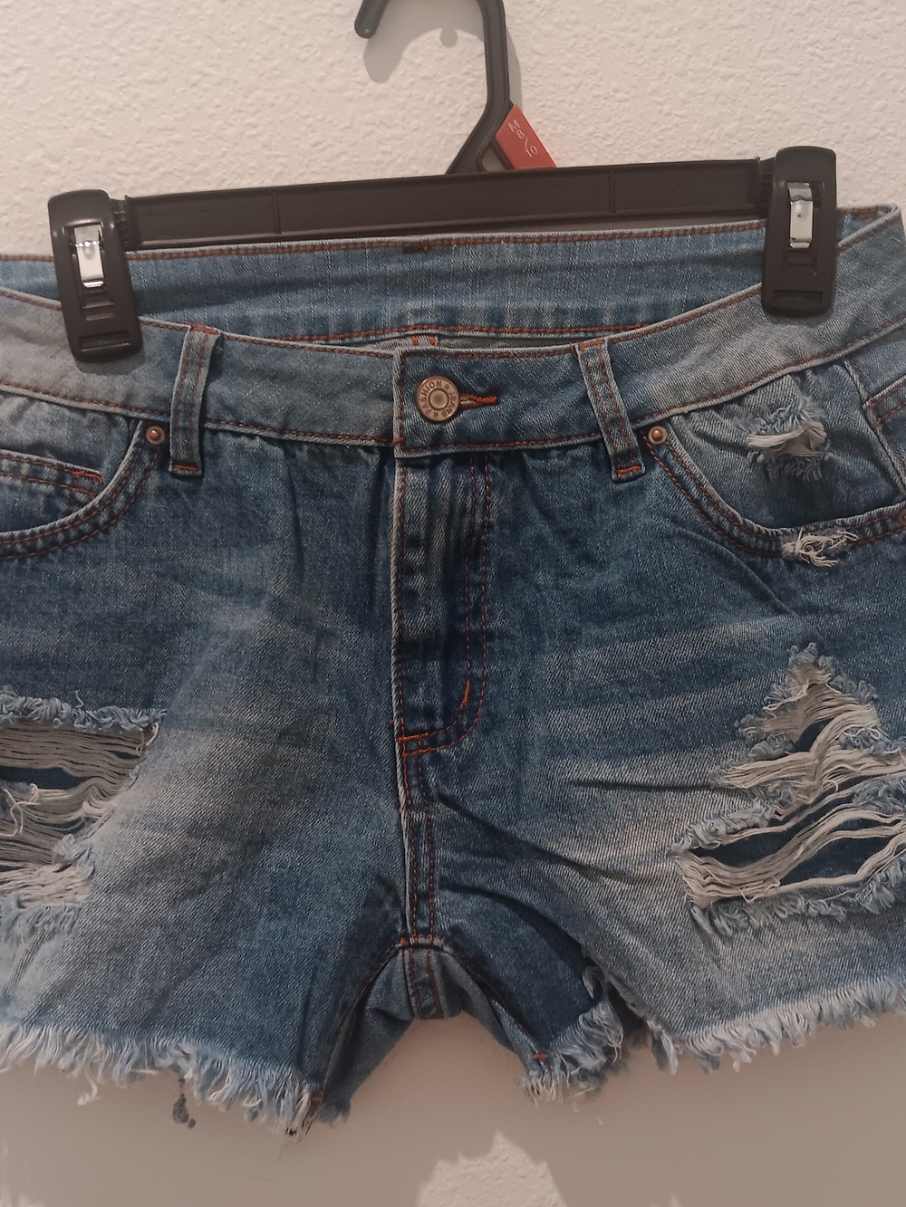 & Other Stories Distressed Blue Denim Jean Shorts